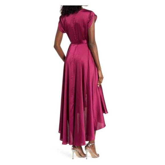 Lulus Fallen for You Satin High-Low Dress - Size Small - BRAND NEW - Magenta - Picture 7 of 8
